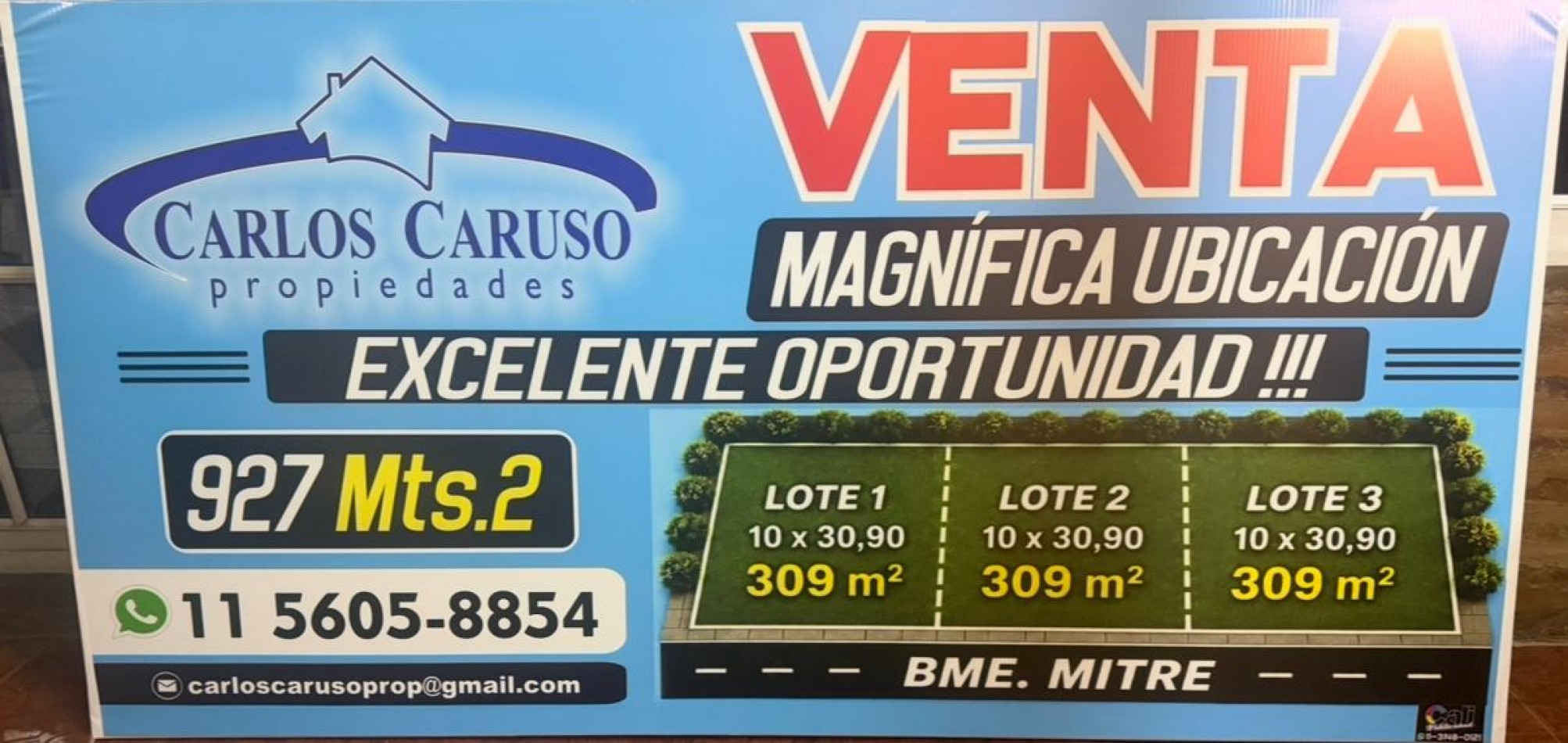 3 Lotes en Venta-Bme. Mitre y Asconape